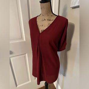 Ellos Slit Sleeve Blouse, Burgundy